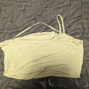 Green diagonal strap Crop Top